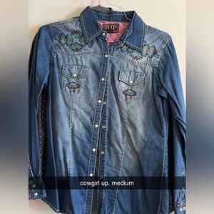 Size Medium Cowgirl Up Botton Down Shirt